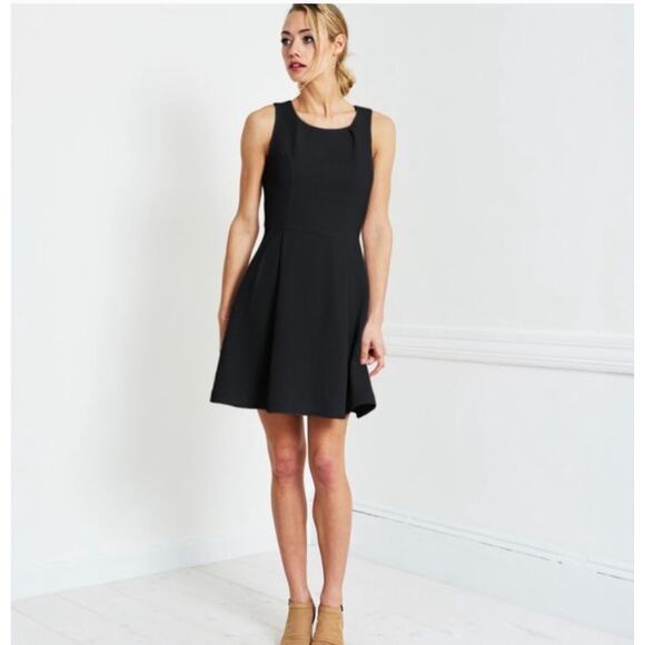 Brass Black Fit & Flare Zipper Back Dress // XS - Picture 1 of 11